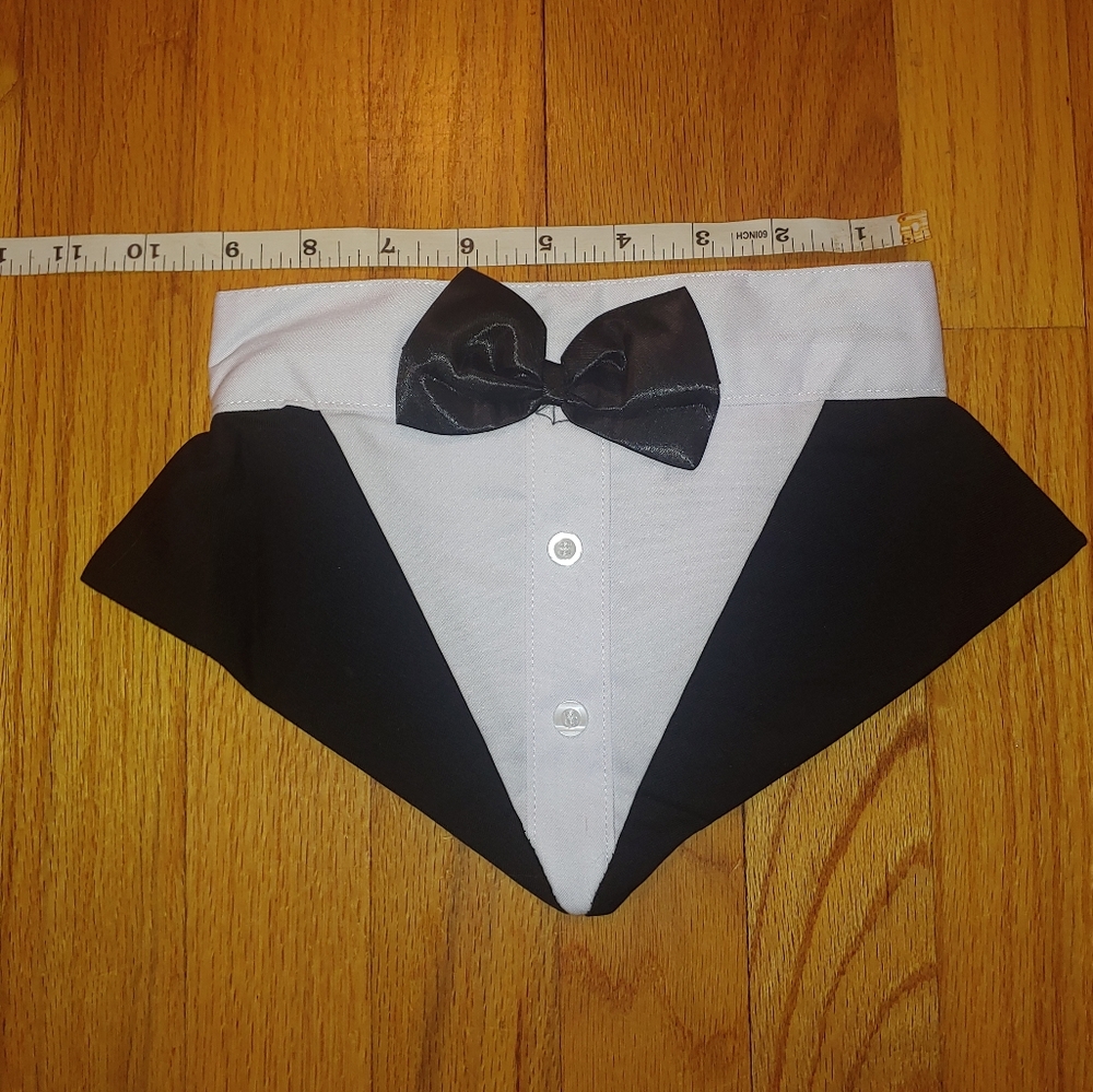 Dog X-LARGE 2 Piece Tuxedo Formal Outfit Black Tie Affair Wedding - Picture 8 of 10
